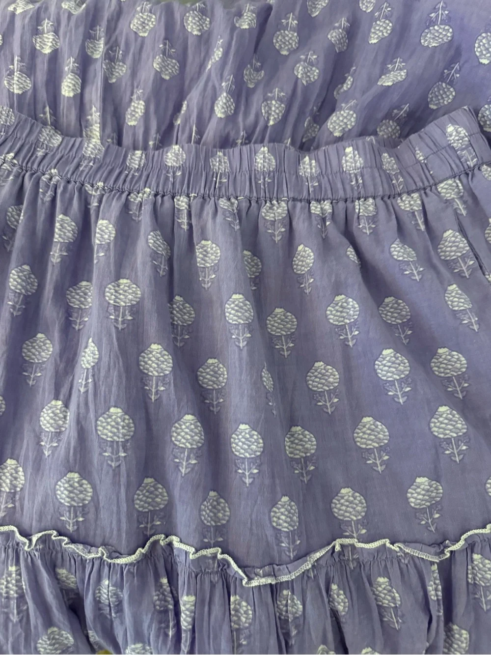 Anthro Aspiga 100% Cotton Boho Two-Piece Shirt & Skirt Set Size M